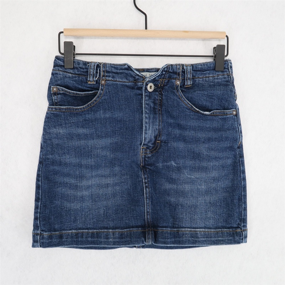 Free People We The Free Skirt Womens 25 Blue Denim Mini Five Pocket